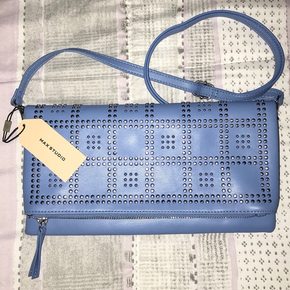 Max Studio Azure Blue Clutch - Picture 1 of 6